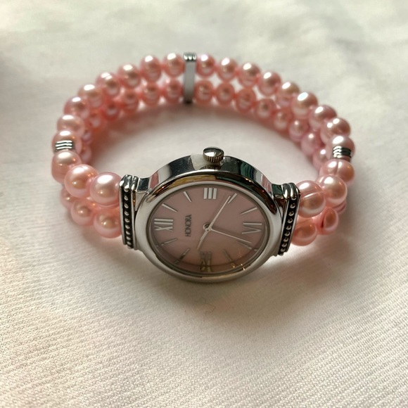 Honora Jewelry Honora Pearl Silvertone Stretch Bracelet Watch Poshmark
